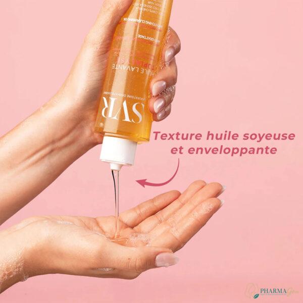 SVR TOPIALYSE Huile Lavante 200 ml – Huile nettoyante relipidante pour peaux sèches, sensibles et atopiques. Nettoie en douceur, apaise les irritations et nourrit la peau grâce aux omégas 3, 6 et 9. Disponible sur PharmGo.