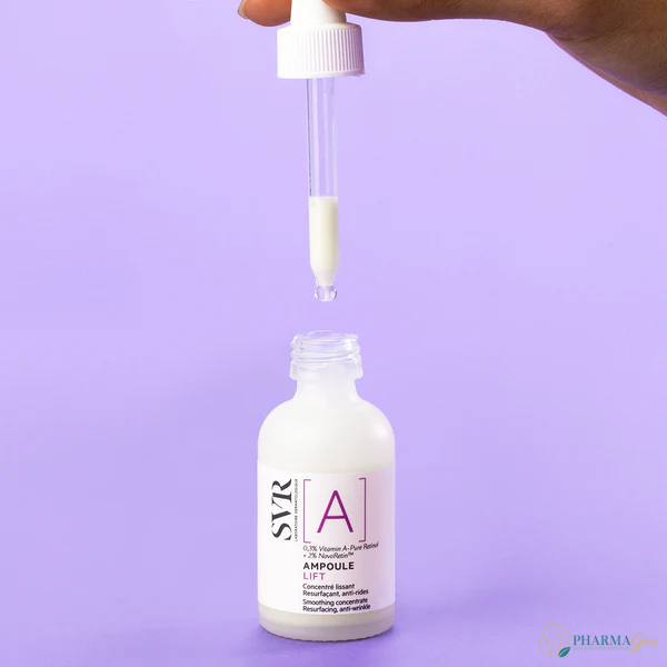 SVR Ampoule A Lift 0,3 % Concentré Lissant 30 ml – Soin anti-rides et redensifiant pour peaux normales à grasses, lisse rides et ridules, repulpe et tonifie la peau. Disponible sur PharmGo.