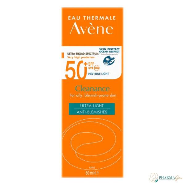 Avène Cleanance Solaire SPF50+ 50ml – fluide solaire ultra-léger anti-imperfections pour peaux grasses à tendance acnéique