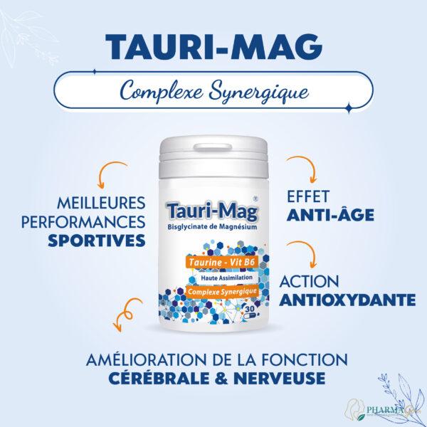 BIOHEALTH TAURI MAG 30 gélules – Magnésium et taurine pour énergie, anti-fatigue, gestion du stress et équilibre nerveux. Disponible sur PharmGo.