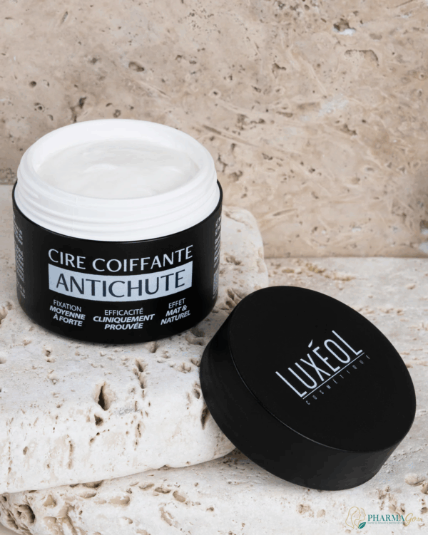 LUXEOL Cire Coiffante Anti-Chute 50 ml – Cire coiffante fortifiante pour cheveux fragiles, limite la chute, apporte tenue, brillance et douceur. Disponible sur PharmGo.