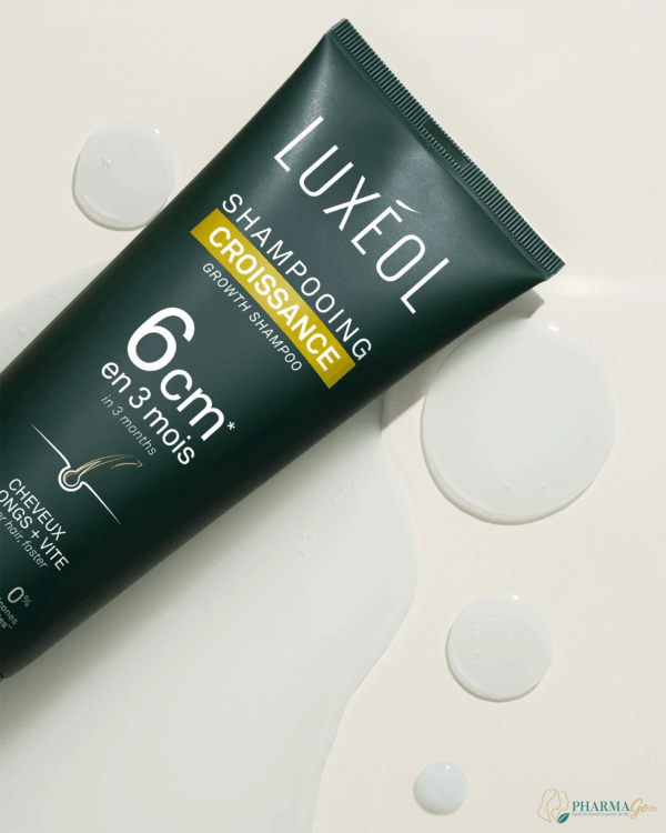 LUXÉOL Shampooing Croissance 200 ml – Shampooing stimulant pour la croissance des cheveux, fortifie, réduit la casse et redonne vitalité. Disponible sur PharmGo.