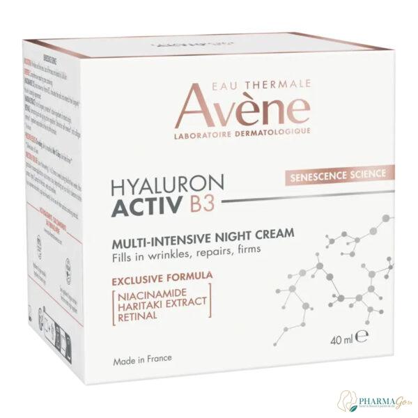Avène Hyaluron Activ B3 Crème Nuit 40ml – soin anti-âge régénérant, repulpant et réparateur pour peau mature et sensible